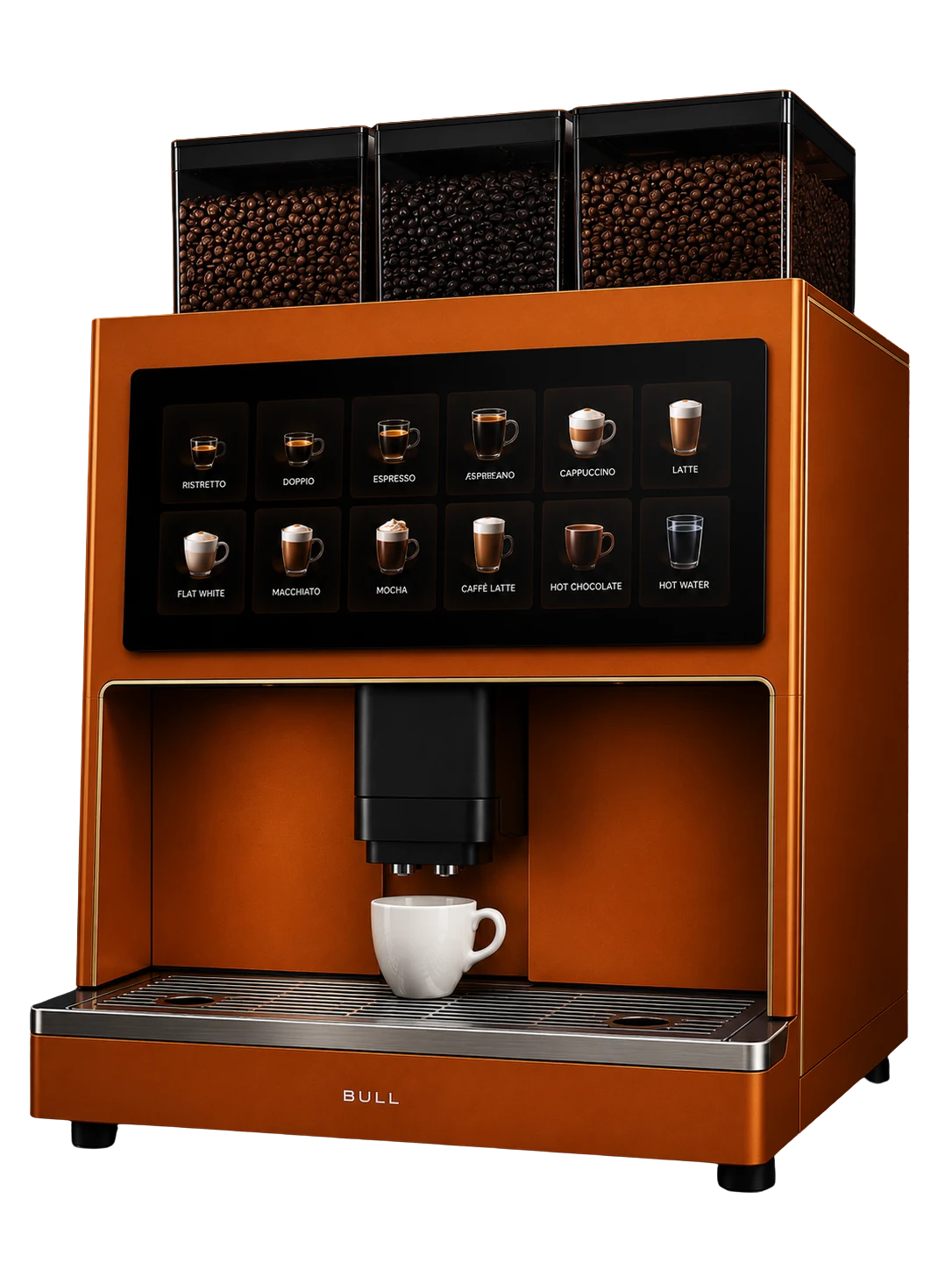 Bull Barista Max, kávovar na zrnkovú kávu pre kancelárie, hotely a gastro prevádzky